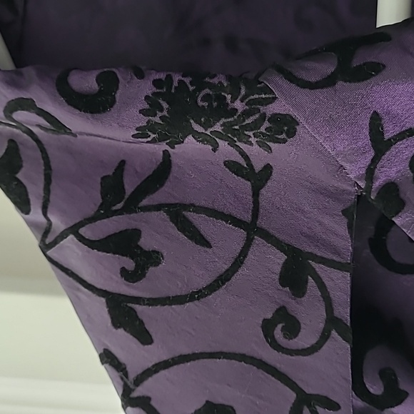 Women's jacket purple with black velvet designs size 10 - Picture 9 of 9